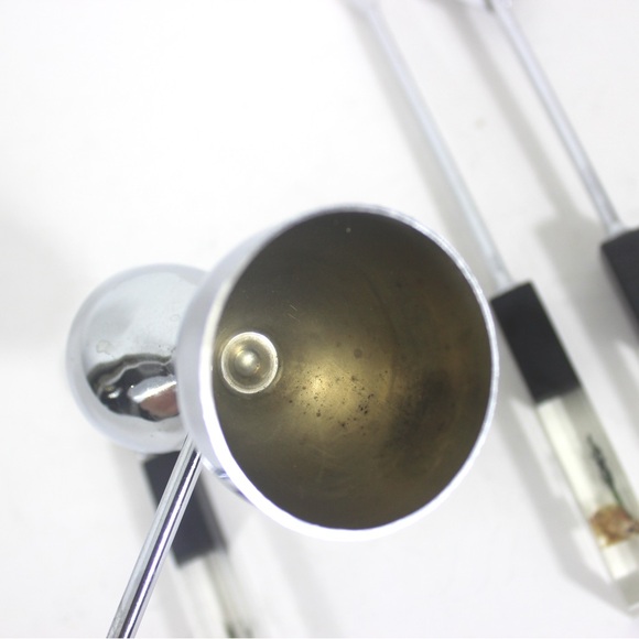 Mid Century Swank Lucite Bar Tool Set with Pearls Seaweed and Shells Steel - Picture 8 of 8